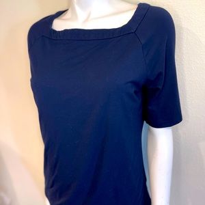 NWOT Talbots NavyBlue Petite Medium Square Neck Blouse
